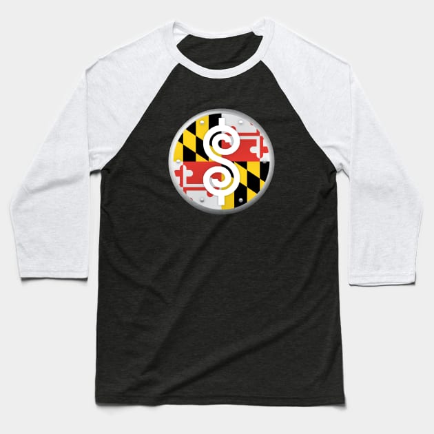 Maryland Plinko Chip Baseball T-Shirt by pacdude